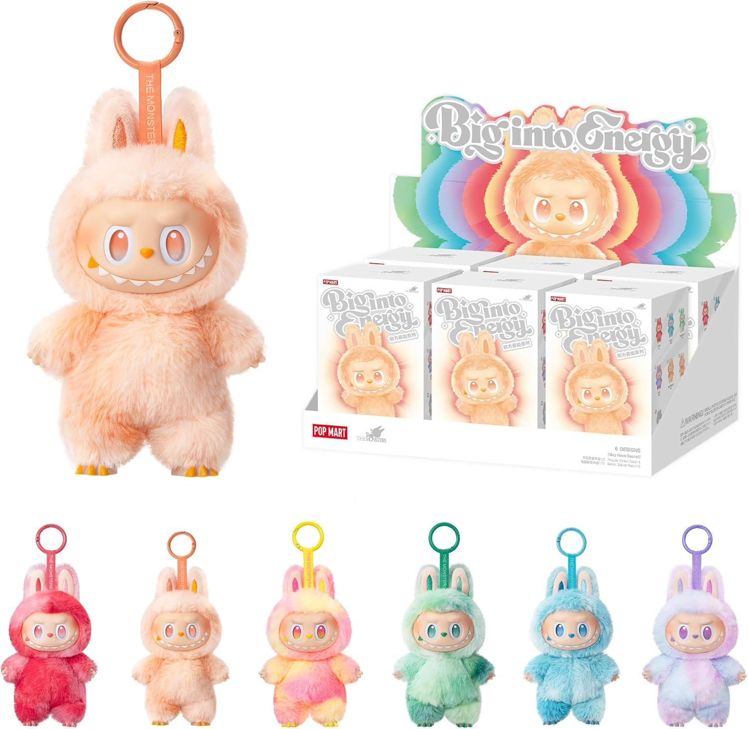 POP MART The Monsters Big into Energy Series-Vinyl Plush Pendant Blind Box, Blind Box Figures, Random Design Action Figures Collectible Toys Home Decorations, Single Box
