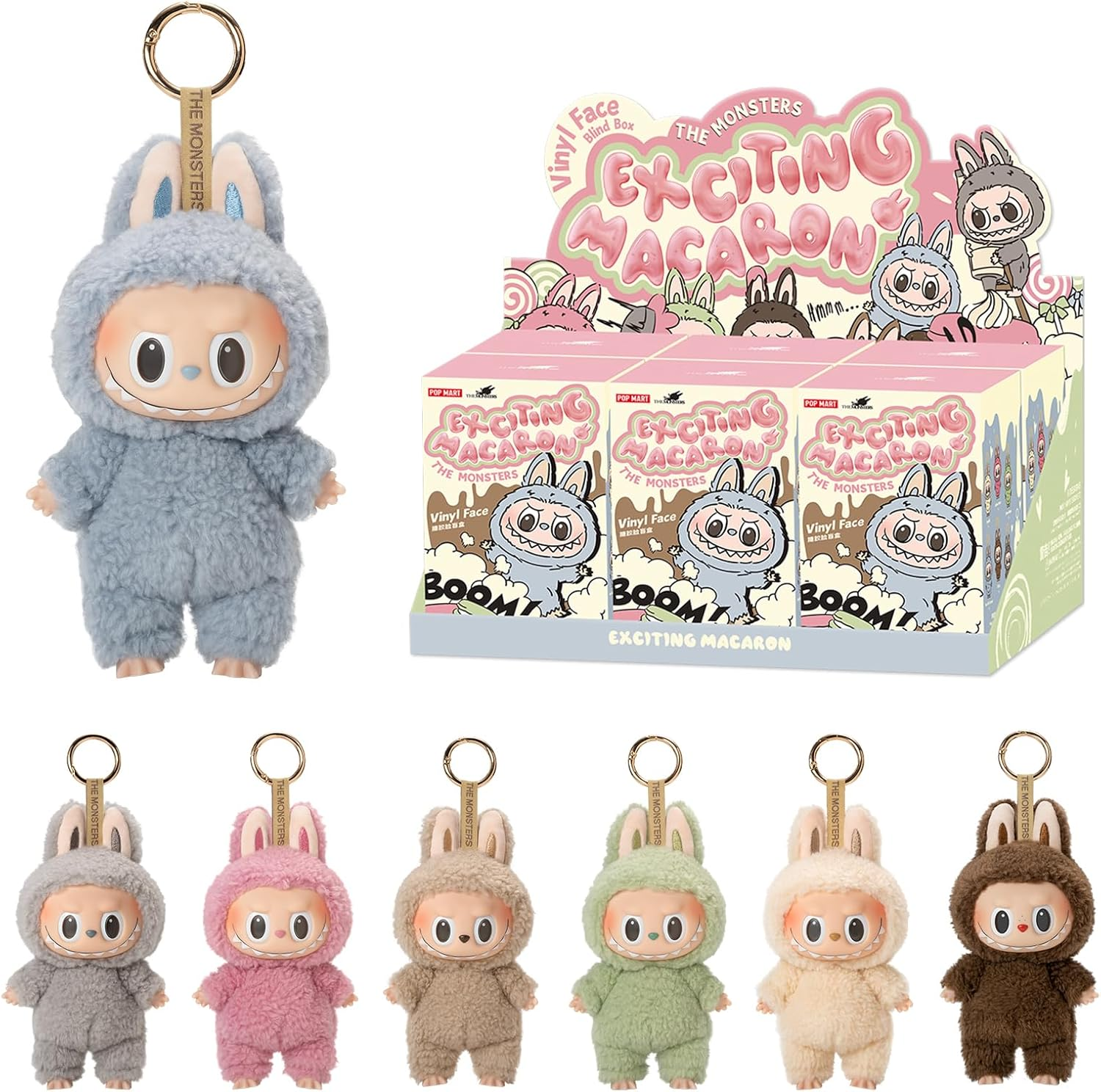 POP MART The Monsters - Tasty Macarons Vinyl Face Blind Box, Random Design Action Figures Collectible Toys Home Decorations, Single Box