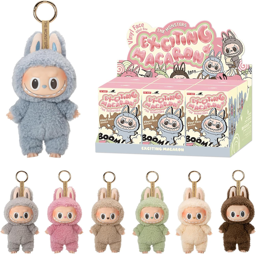 POP MART The Monsters - Tasty Macarons Vinyl Face Blind Box, Random Design Action Figures Collectible Toys Home Decorations, Single Box